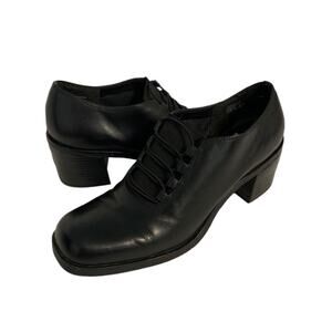 Just Libby Black Leather Lace Up Shoe | 9.5